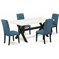 Ergode X627el121-5-Vv 5-Piece Dining Room Table Set - Linen White Top,