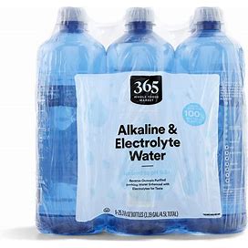 365 By Whole Foods Market, Alkaline & Electrolyte Water, 6 Pack