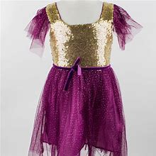 Styles I Love Dresses | Gold Sequin Purple Tutu Princess Ballerina Party Little Girl Dress | Color: Gold/Purple | Size: Various