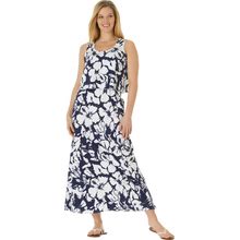 Plus Size Women's Layered Popover Maxi Dress By Woman Within In Dark Navy Floral (Size 3X)