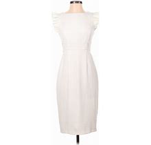Camilyn Beth Cocktail Dress - Sheath: Ivory Solid Dresses - Women's Size 0