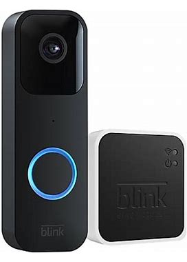 Blink Wi-Fi Wired/Wireless Smart Video Doorbell With Sync Module 2, Black (B08SGC46M9)