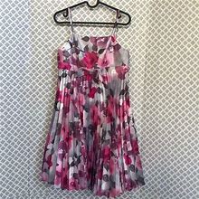 Bonnie Jean Satin Pleated Floral Girls Dress