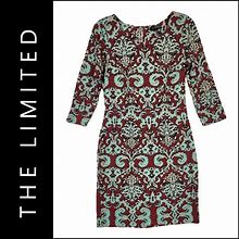 The Limited Dresses | The Limited Women Sheath Colorful Stretch Long Sleeve Dress Women Size 6 | Color: Red | Size: 6