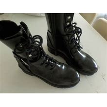 Latest MAJE Black Patent Leather Ankle Boots Sz 41 US 10, Made PORTUGAL,