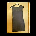 Forever 21 Dresses | Black Fitted Dress With Sheer Top - L | Color: Black | Size: L