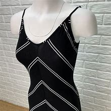 Loft Dresses | Loft Dress Womens Xs Black White Stripe Strappy Knit Maxi Dress Stretchy | Color: Black/White | Size: Xs