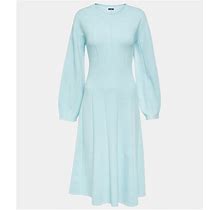 Joseph, Wool-Blend Sweater Dress, Women, Blue, L, Dresses, Wool