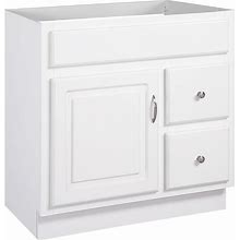 Design House 587014 Concord 30" Single Free Standing Wood Vanity Cabinet Only - Less Vanity Top White Bathroom Storage Vanity Cabinet Only Single