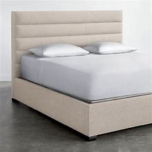 Sleep Number Horizontal Channel Upholstered Bed - Ivory Textured Linen - California King Adjustable Firmness