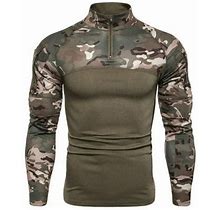 Hcgsss Men's Casual Sporty Camo Long Sleeve Shirts Tops