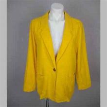 Soft Surroundings Yellow Cotton Blair Jacket Size Medium