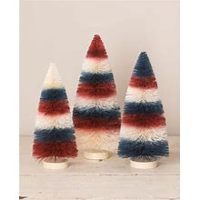 Bethany Lowe Americana Trees, Set Of 3, Red, White, Blue, Christmas Decorations Christmas Trees