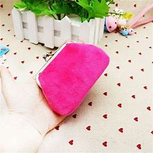 1Pc Candy Color Plush Coin Purse Wallet, Student Coin Bag Small Wallet Small Gift, Cute Girls Small Pocket,Red,All-New,Temu