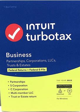 Intuit Turbo Tax Business 2023 Federal & E-File, For Windows Pc Only, New