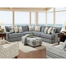 Furniture Of America Eastleigh Sectional In Blue