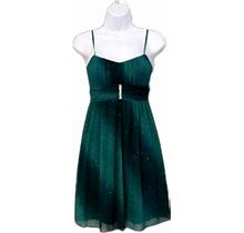 Ruby Rox Short Formal Dress Empire Waist Spaghetti Strap Green Small