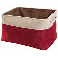 Jandel Cover-Less Cotton And Linen Double-Layer Storage Box Canvas Clothes Toy Car Storage Compartment Wine Red Large