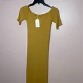 Enza Costa Dresses | Enza Costa Silk Knit Half Sleeve Off Shoulder Dress In Honey | Color: Gold | Size: S