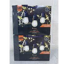 Newhouse Outdoor 25ft Plug-In S14 Edison Bulb String Lights Commercial Grade 2PK