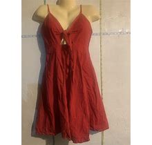 Red Dress Tie Front Fit And Flare Size M