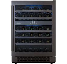 Avallon AWC242DZRH 24 Inch Wide 45 Bottle Capacity Dual Zone Wine Cooler With Right Swing Door Black Stainless Steel Beverage Appliances Wine Coolers