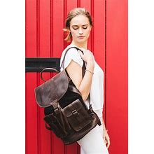 Black Suede And Leather Rucksack Backpack Premium