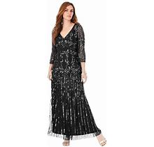 Roaman's Women's Plus Size Beaded Dress - 44 W, Black