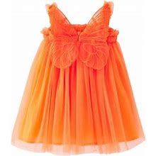 Toddler Girls Sleeveless Butterfly Tulle Suspenders Dress Dance Party Princess Dresses Clothes For Girls 5 Years Old Tween Knit Dresses Little Girl Dr