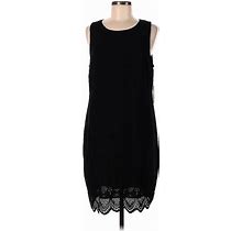 Vince Camuto Cocktail Dress - Sheath Crew Neck Sleeveless: Black Solid Dresses - New - Women's Size 12