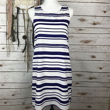 Everly Dresses | Everly Nautical Pin Stripe Shift Dress Sleeveless | Color: Blue/White | Size: S