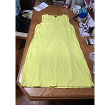 Talbots Chartreuse Yellow Sleeveless Dress Size Xl