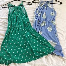 Old Navy Dresses | Spaghetti Strap Halter Style Dresses Bundle! | Color: Blue/Green | Size: S
