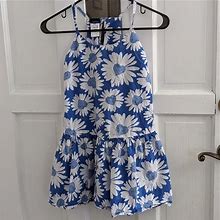 Basic Editions Dresses | Basic Editions Sunflower Dress | Color: Blue/White | Size: Lg