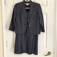 Loft Dresses | Ann Taylor Loft 2P Dress With Jacket | Color: Blue | Size: 2P