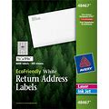 Avery Easy Peel Ecofriendly Permanent Inkjet/Laser Return Address Labels, 48467, 1/2" X 1 3/4", 100% Recycled, White, Pack Of 8,000