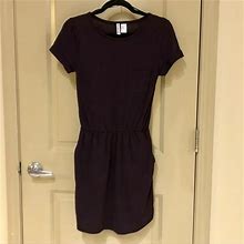 Divided Dresses | Purple Empire Elastic Waist Short Sleeves Dress W/ Pockets | Color: Purple | Size: S