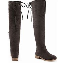 Journee Collection Mount Wide Calf Overtheknee Boot | Women's | Grey | Size 6 | Boots