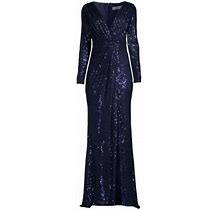 Mac Duggal Women's Sequined Evening Gown - Midnight - Size 14