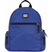 Dolce & Gabbana Kids - Logo-Plaque Zipped Backpack - Kids - Cotton/Polyester/Polyurethane/Nylon/Nylon - One Size - Blue