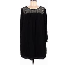 Gap Casual Dress - Mini Scoop Neck Long Sleeves: Black Dresses - Women's Size Medium