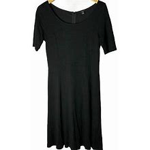 Ann Taylor Black Short Sleeve Dress 10 Petite