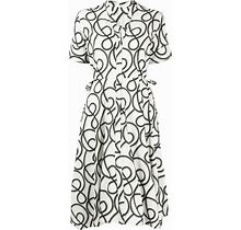 JNBY - Abstract-Print Pleated Midi Dress - Women - Cotton - L - Black