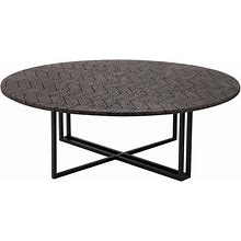 Lava Coffee Table, Stainless Steel And Volcanic Stone 1.20m