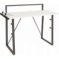 Tinker Desk In Light Gray Finish With Metal Legs By OSP Home Furnishings