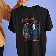 Gildan ( Size--- S- 5XL )Best Popular Clothing Lets Watch Scary Movies Scream Horror Un - New Vintage & Collectibles | Color: Black | Size: S