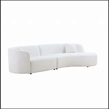Orren Ellis Upholstery Curved Sofa W/ Chaise 2-Piece Set Whited8be8f0f78b64972ae0b8db128ab6de3, In Brown/White | Wayfair