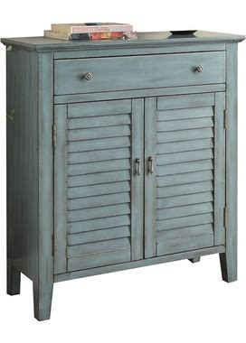 Wood Console Table In Antique Blue