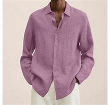 Gubotare Men's Casual Button-Down Shirts Men's Floral Dress Shirt Slim Fit Casual Paisley Printed Shirt Long Sleeve Button Down Shirts,Pink 5XL