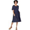 Plus Size Women's Empire Waist Tee Dress By Woman Within In Navy (Size 18/20)